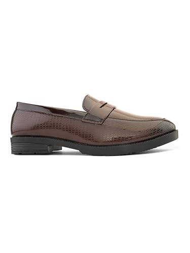 Image of STANPHORD Mens Loafers Men tan petant Leatherette Wrinkle Free Shiny Glossy Formal Office wear Slip on Moccasins Loafers Penny Shoes Without Laces