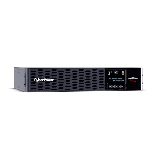 CyberPower PR2000RT2UCN Smart App Sinewave UPS Battery Backup and Surge Protector, 2000VA/2000W, 8 Outlets, 2U Rack/Tower, Pre-Installed RMCARD205, Built-in Cloud Monitoring, UL Certified