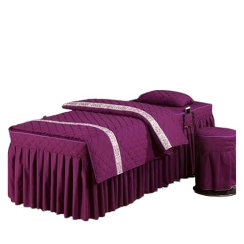 Falda de cama de masaje estética con juego de ropa de cama para salón spa