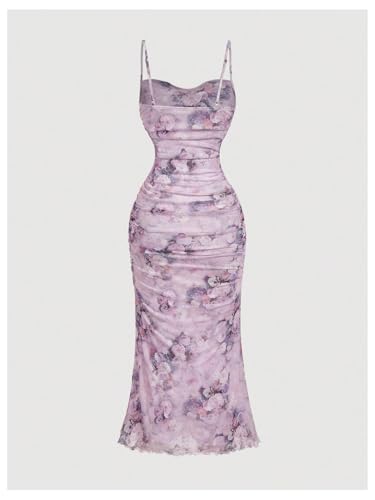 Image of GORGLITTER Women's Floral Spring Summer Wedding Guest Dress Bridal Shower Cocktail Tea Party Beach Midi Sun Dress 2026