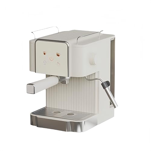 ラテマシーン コーヒーメーカー 半自動 エスプレッソマシン ブラック コーヒーマシン 家庭用 小型110Vグラインダー 小型軽量 ワンボタン操作 ステンレススチール お手入れ簡単 家族への新年ギフト/新築祝い/誕生日ギフト (23.4*29.7*32.8c