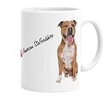 Material: Keramik, weiß Merchandise for Fans Becher aus Keramik - 330 ml Motiv: American Staffordshire Terrier (03)
