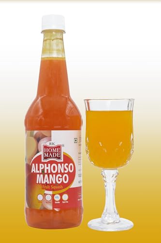 Image of RK HOME MADE | Alphonso Mango Syrup | Gluten free | Zero cholesterol & 100% Vegan & Low fat | Easy to use | A perfect drink for house parties, picnics, & road trips to everyone's delight 750 - ML