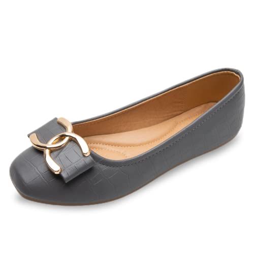 Sixth Street Womens Casual Comfortable and Lightweight Ballerina Ballet Flats-Grey-(Size-37) (B0B7X869CQ) Amazon Price History, Amazon Price Tracker