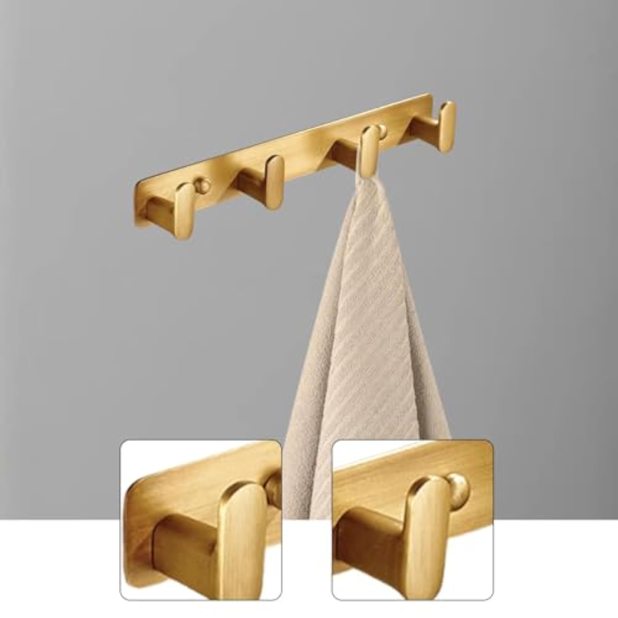 Modern Heavy Duty Coat Rack Wall Mount, 4 Hooks