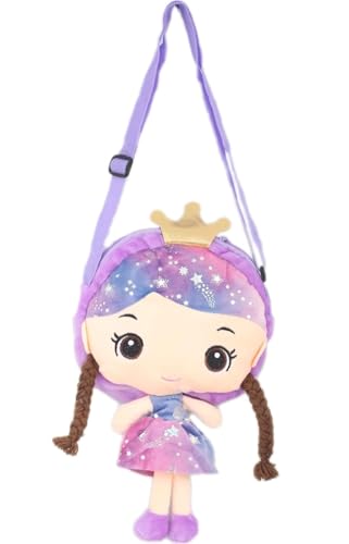 Image of ZANY Soft Plush Doll for Girls 30 cm | Kids Doll Backpack & Sling Bag | Cute Plush Doll Toy for Toddlers & Birthday Gift (Purple)