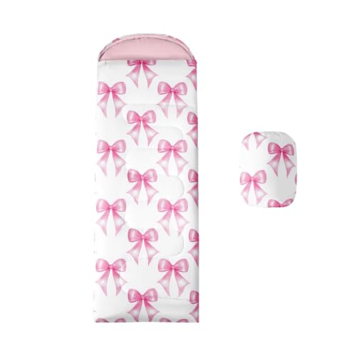 Erosebridal Bolsa de Dormir con Lazo Rosa para Camping con Bolsa Compresora miniatura 1