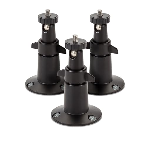 Image of Wasserstein Adjustable Metal Wall Mount for Arlo Essential 1st /2nd /3rd Gen /Go 2 /Arlo Pro /3 /4 /Pro 5S 2K /Pro (6th Gen) /Ultra /Ultra 2 /Ultra (3rd Gen) & Ring Stick Up Cam (Battery /Plug-In) (3-Pack, Black)