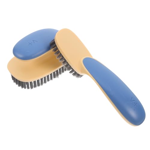 SAFIGLE Brosse Multifonction Nettoyage des Chaussures Linge, Ensemble 2 Pièces, Poils Doux, Lot Brosses De Nettoyage pour Tissus Et Vêtements, Usage Domestique, Jaune Et Bleu
