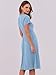 ANRABESS Women Summer Dress Casual Short Sleeve V Neck A-Line Knee Length Pleated Flowy 2026 Fashion Midi Dresses with Pocket Sky Blue X-Large