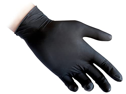Reflexx R78 Nitrilhandschuhe, Puderfrei, Größe S, Schwarz (Packung mit 100 Stück)
