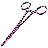 Dog Pet Ear/Nose Hair Puller Grooming Hemostat Locking Forceps Pliers, 5.5' (14cm), Straight (Pink Swirls) by G.S Online Store