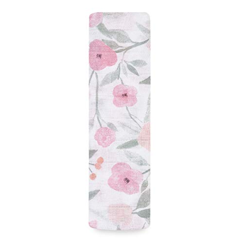 aden + anais - Maxi-Lange Grand Format prélavé en Mousseline 100% Coton - Imprimé Ma Fleur - Garden Party - 120 cm x 120 cm