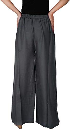Rayon Palazzo Pant for Women, Grey - Image 3