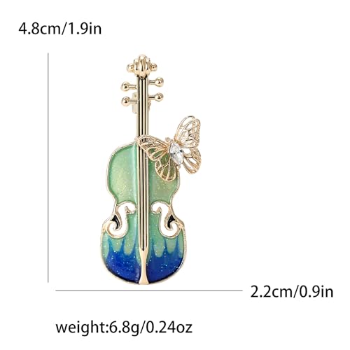 Image of 2 Pieces Fashion Ballerina&Violin&Cherry Blossom&Pipa&Peony Flower Brooch Woman High-end Artistic Temperament Pin Personality Cute Suit Coat With Accessories