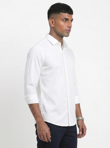 Image of DOXIC Men's Cotton Shirt with Spread Collar Neck Full Sleeves Classic Style Solid Pattern Regular Fit and Standard Length | Formal & Casual Wear Shirts