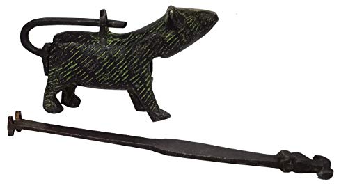 Purpledip Brass Antique Finish Lock (Padlock) & Push Key: Unique Grizzly Bear Design (12304), Multicolor, Medium - Image 2