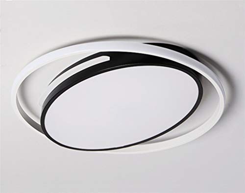 Plafonnier LED dimmable rond noir et blanc avec télécommande de 40cm