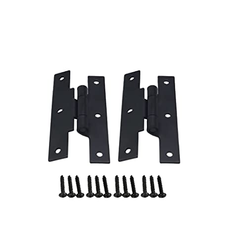 QCAA Black Steel Hinge Offset for Cabinet Door, 3/8", Matte Black, 2 Pack, Made in Taiwan