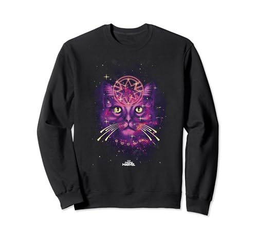 Captain Marvel Goose The Cat Purple Hue Galaxy Portrait Sweatshirt