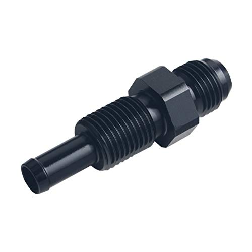 Pasamuros AN6 macho a espiga 5/16 Dewhel con tuerca de aluminio negro para celdas de combustible 5