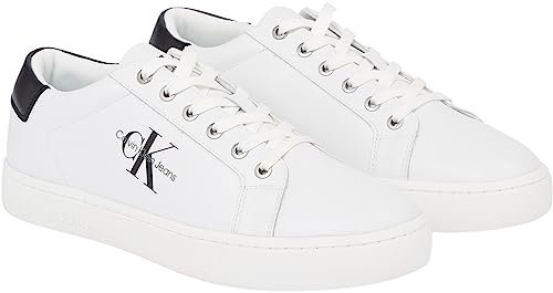 Calvin Klein Jeans Sneaker con Suela Cupsolepara Hombre con LogoTipo, Multicolor (Bright White), 44