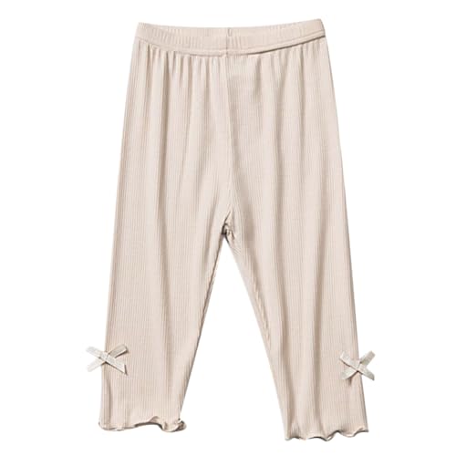 Girl's Ribbed Summer Thin Casual Jogger Pants Soft Stretchy Warm Leggings