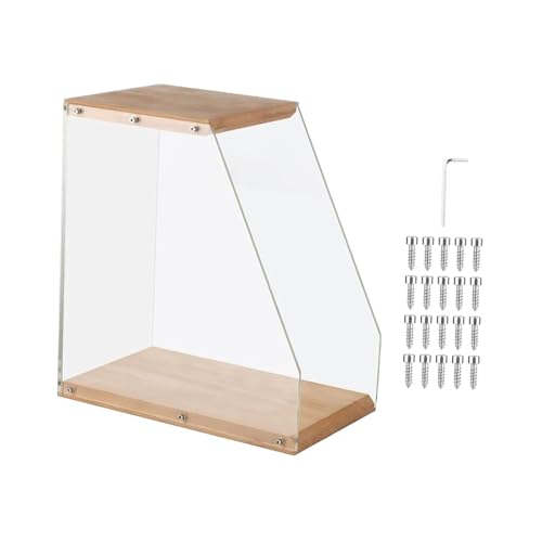 Porte-disques de table en bois et acrylique transparent pour vinyles 33 tours