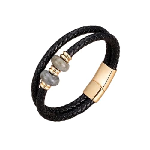 Bracelet homme cuir véritable et chaîne en corde pour un look chic au quotidien