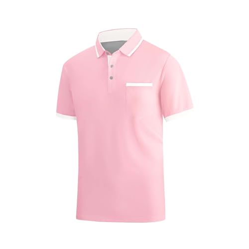 Polo para Hombre Casual de Verano con Manga Corta y Botones, Cuello, Camisa de Golf de Algodón Tallas Grandes miniatura 4
