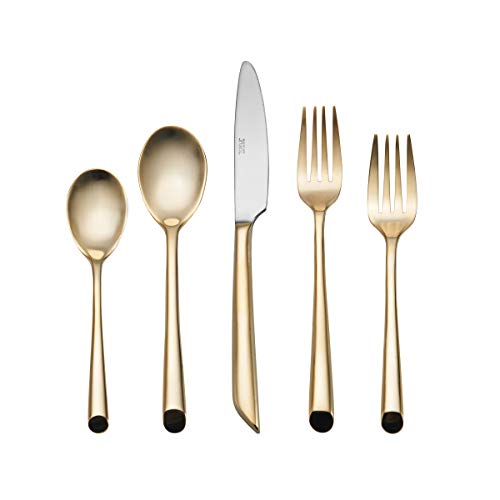 Towle Living Satin Gold Wave 20-Piece Flatware Set #TOP18