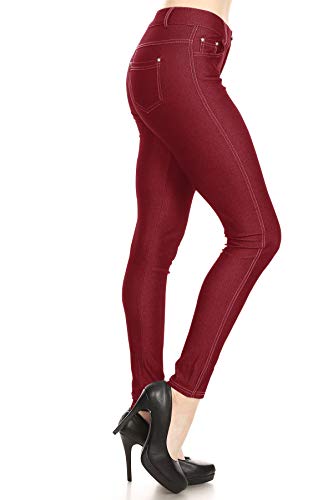 FashionJOA Women's Stretchy Comfy Pockets Solid Skinny Jeggings Jean Pants S-3XL2