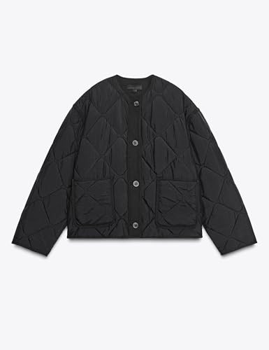 Womens Lightweight Quilted Jackets Button Down Crewneck Padded Coat Warm Outerwear4