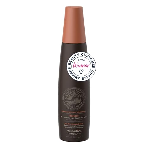 Tweak’d by Nature - Restore Revitalizing Hair Treatment Mist, Heat Protectant for Hair Spray, Leave In Treatment with Argan Oil for Healthy Shine, Sulfate Free, Paraben Free (6oz)