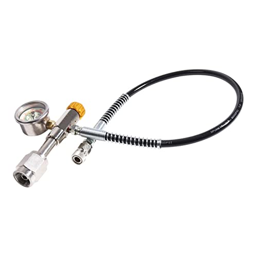 Tuxing Cga347 Paintball Filling Station,Female Thread And Gold Release Valve Air Rifle Pcp Charging Adaptor,24Inch Hose,For Paintball Pcp Scba 0-6000 Psi Filling Station Inflation Valve Kit #TOP3