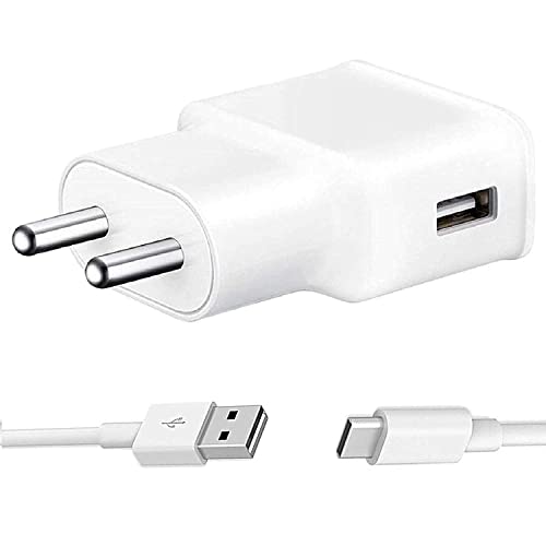 Image of Original Fast Quick 18W Charger for Samsung A30, Samsung A30S (Cellular Phones, Tablets with 1 Meter Type C USB Data Cable - White) DUL-HT561