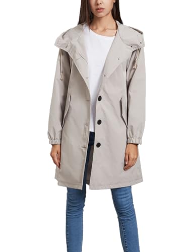Veste coupe-vent Sukany pour femme contre la fraîcheur avec capuche boutonnée