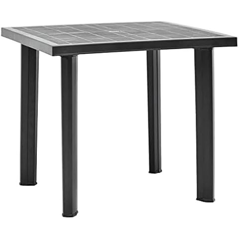 vidaXL Anthracite Garden Table with Parasol Hole Cover