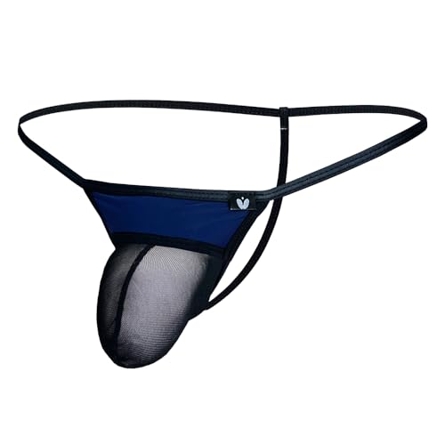 COMLIFE Men's Sexy Low Rise G String Thong Sheer Mesh Bikini Underwear2
