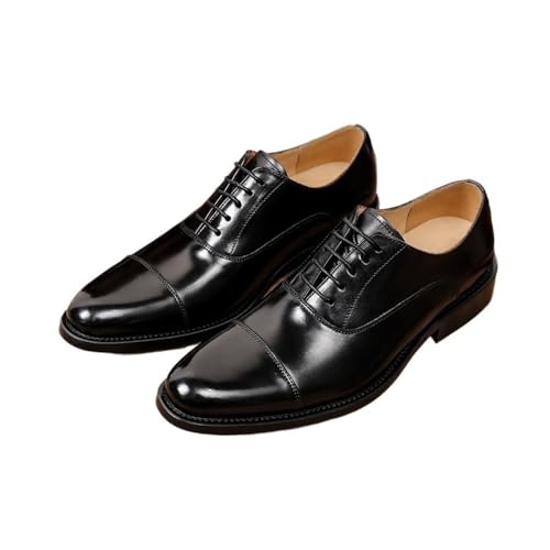Men's Three Joint Business Leather Shoes Oxfords(Black,6.5)3
