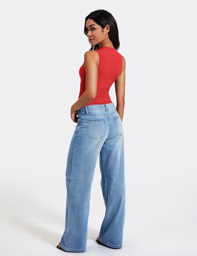 Image of YEOREO Women Basic Mock Neck Workout Crop Top Sleeveless Double Lined Tank Tee Slim Fitted Ruched Going Out Camisole
