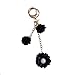 Produktbild Shuda Schlüsselanhänger mit niedlichem Blumen-Anhänger für Damen, Tasche, Handtasche, Auto, Dekoration, Liebhaber, Geburtstag, Hochzeit, Metall, Schwarz, 17 * 4.2 cm