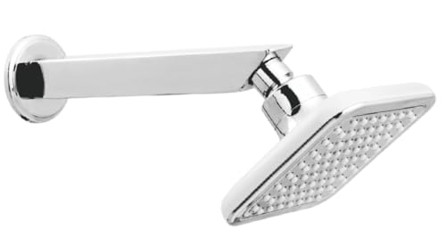 Image of KABA by ACQUASO 4x4 inch Inch Overhead Shower | High Pressure Rain Spa Showerhead for Luxury Bathroom | Rainfall Shower Head | Easy Wall Mount Installation with 9 inch Steel ARM (CAMARY)