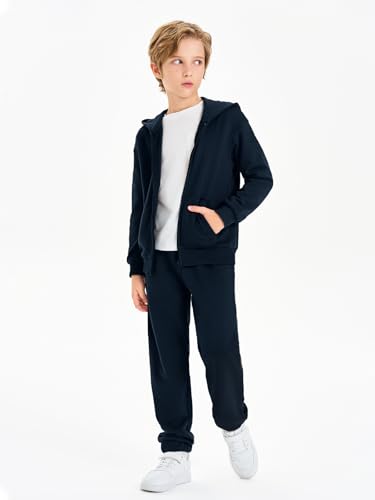 Image of Haloumoning Boys Sweatsuits Kids Active Zip Hoodie Sweatershirt and Jogger Sweatpants 5-14 Years