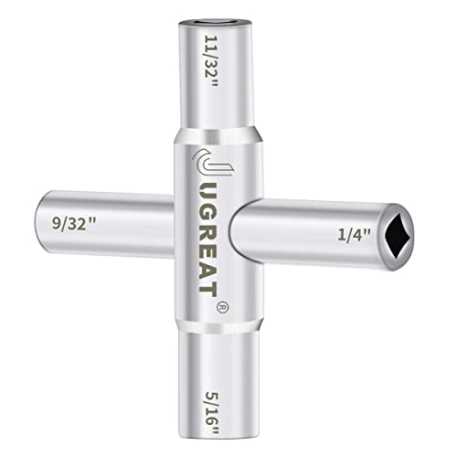 JUGREAT 4 Way Sillcock Water Key,Steel MultiFunction