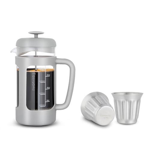 Easyworkz French Press 34 oz Coffee Tea Maker Bundled with Stainless...