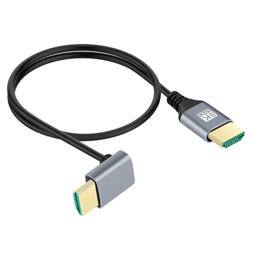 cablecc �����^HDTV HDMI 2.1�I�X-�I�X�P�[�u�� 8K 4K �n�C�p�[�t���L�V�u�� �X�����R�[�h 90�x �_�E���A���O�� Type-A �R���s���[�^ HDTV 50cm�p