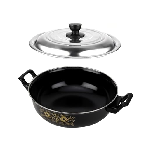 Image of My Store PTFE Non-Stick Kadhai with Lid (3.5 L) - Non Stick Cookwares for Kitchen - Kadhai with Steel Lid [Pack of 2]