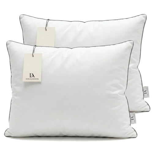DON ALGODON - Almohada Fibra y Viscoelástica Pack x2 75 cm - Tejido Premium Extrasuave Desenfundable con Cremallera - Memory Foam, Termoregulable Firmeza Media - 80% Fibra y 20% Copos Viscoelásticos