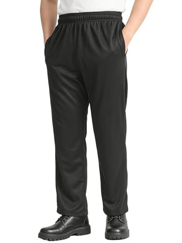 TOPTASK Men's Lightweight Cargo Pants Stretch Black Baggy Chef Pants Casual Elastic Waist Chef Restaurant Work Pants (US, Alpha, Small, Regular, Regular, Black)
